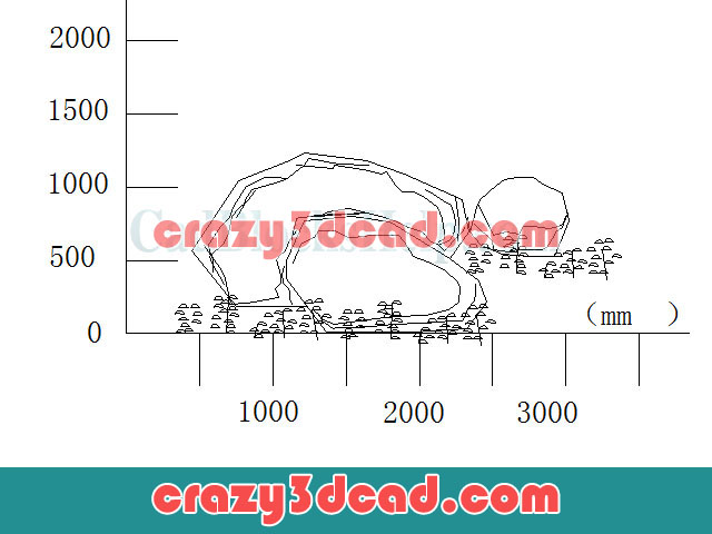 Garden stone CAD elevation